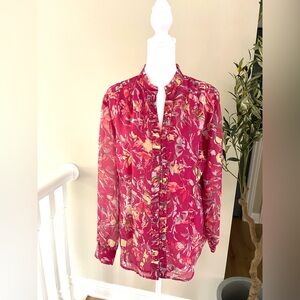 Coldwater Creek Pink Floral Blouse